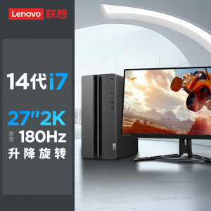 联想(Lenovo)GeekPro 设计师游戏台式电脑整机(酷睿i7-14700 RTX5060 8GB显卡 24G DDR5 1T Win11)配27英寸2K显示器