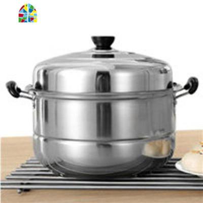不锈钢蒸锅一层四层加厚蒸笼蒸格汤锅双层煤气电磁炉蒸锅具 FENGHOU 30cm一层加厚 其他直径