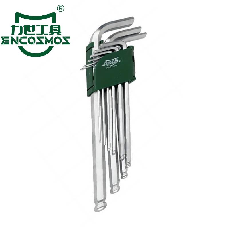 力世工具 特长亚光球头内六角扳手s1.5-10 把