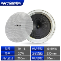先科20W 5英寸全频吸顶喇叭TH1-8吸顶吊顶喇叭天花消防音箱监控定压音响定压功放背景音乐吊顶音响天花嵌入式音箱