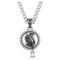 Swarovski女式天鹅吊坠项链银色水晶珍珠立体设计优雅时尚饰品