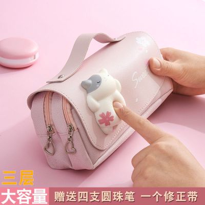 网红笔袋小学生女大容量文具盒ins铅笔盒初高中生双层帆布文具袋衫伊格(shanyige)