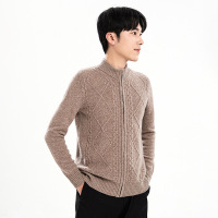 秋冬新纯色羊毛衫男半高领百搭针织外套简约毛衣打底衫韩版开衫