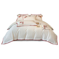 天山柔 220*240cm 100支绣花邂逅浪漫 四件套 (计价单位:套) 白色