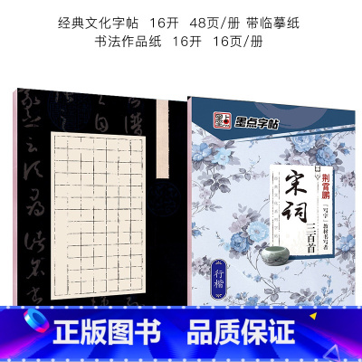 宋词三百首行楷字帖+硬笔书法作品纸 [正版]字帖练字大学生行楷女男生霸气行书字帖女生字体漂亮高中生初中生练字帖本成年宋词