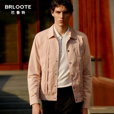 商场同款-巴鲁特春季夹克男轻薄休闲翻领茄克衫外套