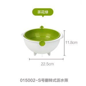 茶花双层洗菜盆翻转式沥水篮洗菜筐厨房客厅创意家用水果盘