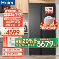海尔(Haier)539升对开门嵌入冰箱 彩晶一级变频 阻氧干湿分储 DEO净味家用 BCD-539WGHSSE5SL