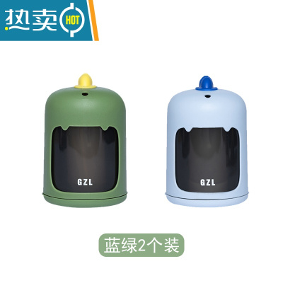 敬平牙签筒家用个性创意高颜值按压式自动弹出牙签盒牙签桶罐盒子 2个装_绿蓝_店长推荐_厨房客厅适用