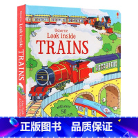 [正版]Usborne出品看里面系列火车 英文原版绘本 Look Inside Trains 火车百科翻翻纸板书儿童火
