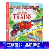 [正版]Usborne出品看里面系列火车 英文原版绘本 Look Inside Trains 火车百科翻翻纸板书儿童火