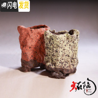 三维工匠炻陶经典款多肉植物花盆小直筒奶酪桃蛋盆 高茨毛[老桩]老六工作室 中花盆容器