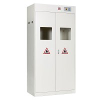 臻远气瓶防爆柜 白色双瓶二代报警器
