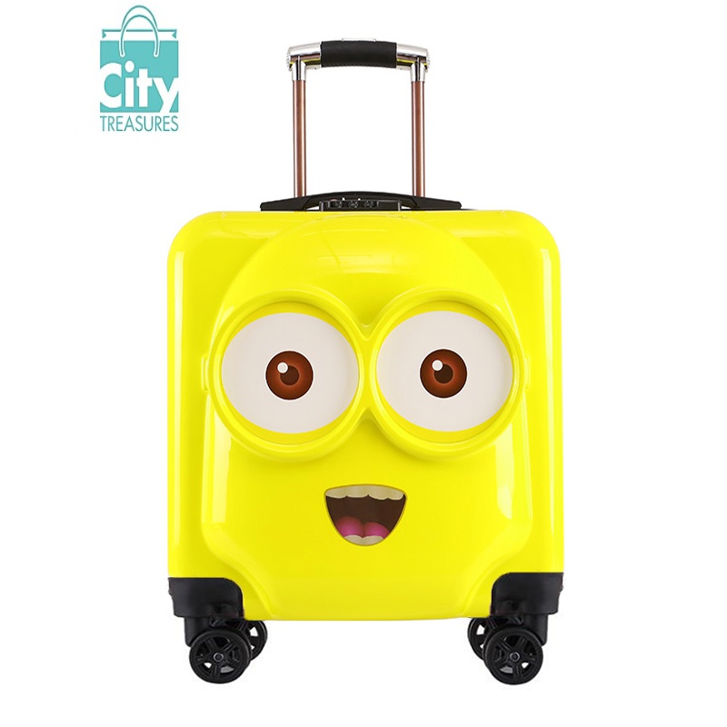 bangdou18寸小眼人拉杆箱卡通儿童密码箱万向轮行李箱宝宝logo定制