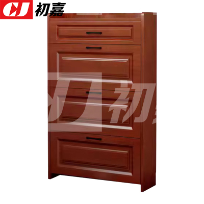 初嘉(CJ)木质翻斗鞋柜入户门口窄边鞋柜双层单抽屉 500*240*1200