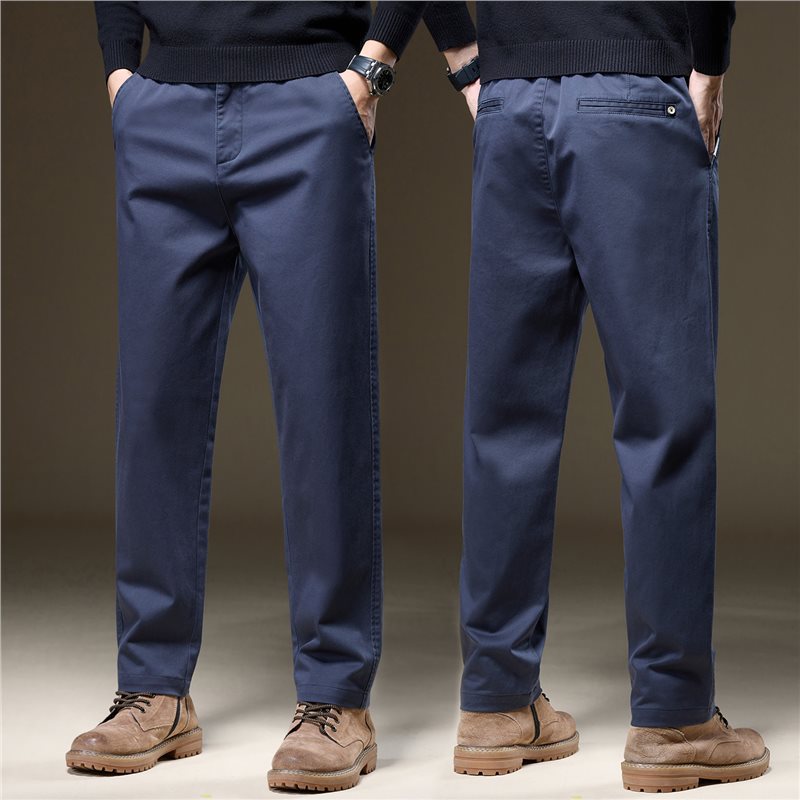男装长裤秋冬男裤弹力休闲裤男士宽松时尚百搭直筒裤中年商务西裤