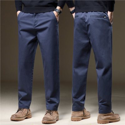 男装长裤秋冬男裤弹力休闲裤男士宽松时尚百搭直筒裤中年商务西裤