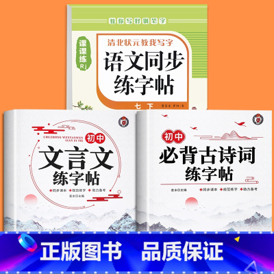 [七下]语文同步字帖+初中文言文练字帖+必背古诗词练字帖 七年级/初中一年级 [正版]2025版七年级语文字帖下册上册同