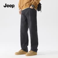 jeep吉普牛仔裤男士春秋款夏季潮牌直筒裤阔腿休闲垂感长裤子男X