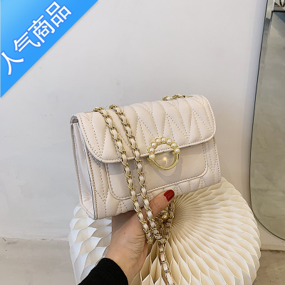 FENGHOU感包包女夏小众2021新款潮时尚白色斜挎包百搭迷你单肩链条包女斜挎包