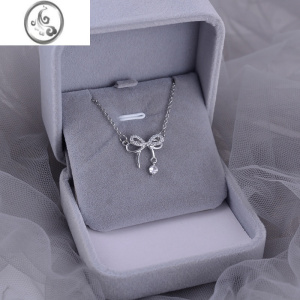 JiMi925银银蝴蝶结2022年新款项链女轻奢高级设计感小众锁骨链毛衣链 蝶梦项链+绒盒
