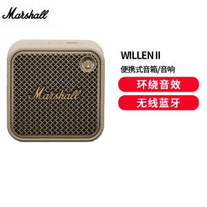MARSHALL(马歇尔)WILLEN II 音箱便携式2代无线蓝牙家用户外防尘防水续航礼物小音响 奶油白