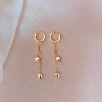 s925银针爱心流苏耳圈女轻奢简约心形耳扣耳环气质高级显脸瘦耳饰送女朋友老婆情人节七夕生日礼物