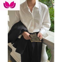七斓西服内搭白衬衫男法式高级感宽松长袖美式cityboy百搭舒适衬衣潮