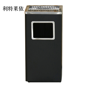 利特莱依不锈钢垃圾桶烟蒂柱灭烟桶带烟灰缸室外电梯口立式丽格长方形黑色