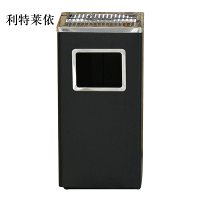 利特莱依不锈钢垃圾桶烟蒂柱灭烟桶带烟灰缸室外电梯口立式丽格长方形黑色