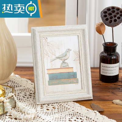 敬平美式复古7寸8寸10寸相框摆台照片框相册架16寸20寸8k画框装裱挂墙 复古白色 7寸[12.7*17.8厘米]横竖