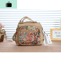 帆布包民族风斜挎包休手提包闲女包单肩包帆布女小包潮NEW LAKE 驼色女斜挎包