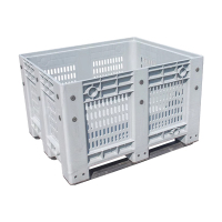 翌嘉YJ4121753 塑料卡板箱叉车移动周转箱 网格卡板灰色 1200*1000*760