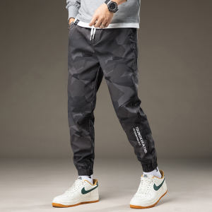 金盾(KIN DON)裤子男韩版潮流黑色男士休闲裤男裤秋冬季款长裤哈伦裤男潮流百搭迷彩裤