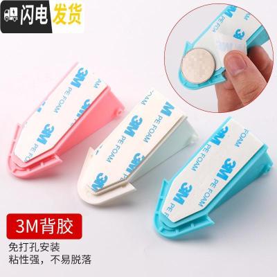 三维工匠6个粘贴窗锁免安装移窗锁折叠移锁推拉窗户锁儿童安全衣柜锁扣 蓝色房门安全扣