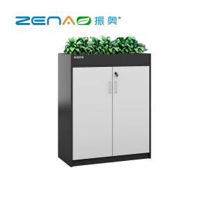 振奥 文件矮柜花槽柜植物放置柜屏风隔断柜资料柜储物柜桌边柜1117/台(暖白色2门) 灰色