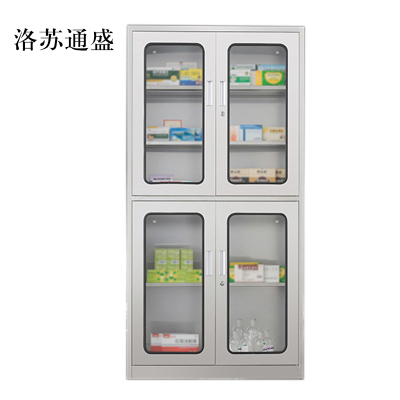 洛苏通盛文件柜不锈钢柜子储物柜资料柜档案柜带锁文件柜201上下玻文件柜常规款