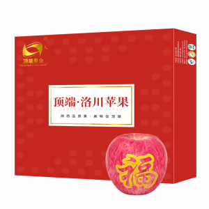 洛川苹果陕西洛川苹果水果红富士贴字苹果礼盒装15枚80