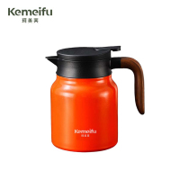 珂美芙 304不锈钢带提手保温茶壶 橙色1000ml 个