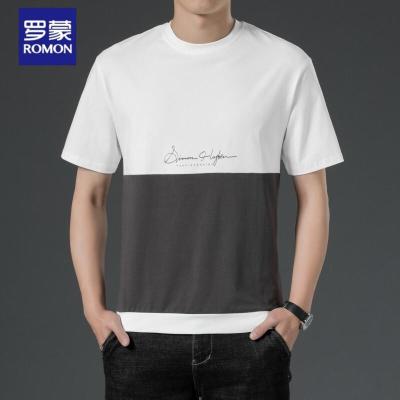 罗蒙（ROMON）T恤男短袖男士宽松潮流衣服男装春夏季ins潮依莱_1