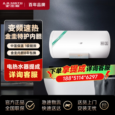 A.O.史密斯佳尼特60升电热水器金圭内胆8年包换一级能效实时热水量显示高效节能