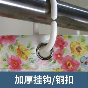 美帮汇欧式浴帘温馨小花浴室帘子水布加厚霉卫生间淋浴隔断挂帘