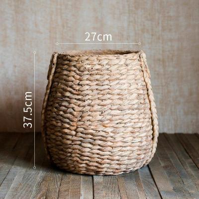 美帮汇特大型号花器花盆超大花瓶装饰落地摆件户外别墅庭院花园 大型草编造型花器(中号)底部已打孔 大