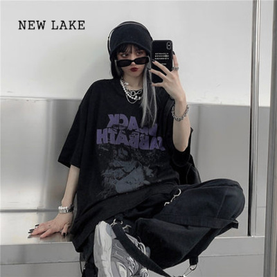 new lake欧美hiphop高街短袖t恤女春夏宽松bf风韩版潮ins酷酷女孩穿搭