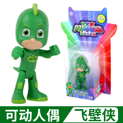 奥迪双钻 睡衣小英雄玩具蒙面睡衣侠儿童玩具猫小子飞壁侠猫头鹰女猫车机动车鹰翔机儿童节玩具 可动人偶 飞壁侠