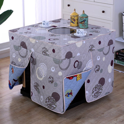 电暖桌罩取暖桌罩电炉罩90*90*60cm方形[揭盖]烤火罩电暖炉套保暖罩烤火被取暖方型布套电暖桌方型罩(花色随机)