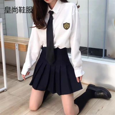 新品直营-旗舰同款三件套-白衬衫套装女长袖秋冬日系jk制服学生毕业季学院风班服