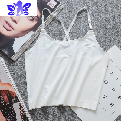 Ideamini冰丝短款吊带防走光打底背心女性感内搭裹胸抹胸美背运动内衣薄款