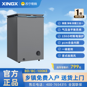 星星(XINGX)100升家用商用减霜净味薄门冰柜 冷藏冷冻转换冷柜 节能顶开冰箱 BD/BC-100KE