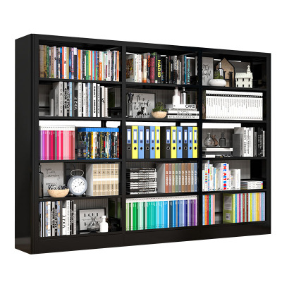 晋舰 书架学校图书馆阅览室书籍架落地资料档案架黑色白色 双面一列三